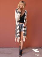 West Coast Wardrobe Night Heron Boho Sweater In Creme/black