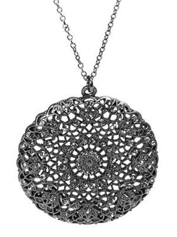 Pink Mascara Large Medallion Necklace