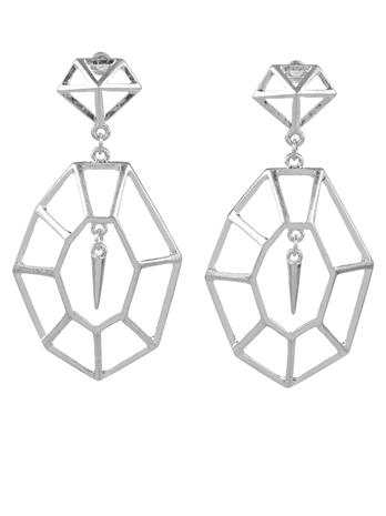 Pink Mascara Geometric Dagger Earrings