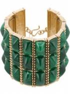 House Of Harlow 1960 Jewelry Sugarloaf Bars Bracelet Green