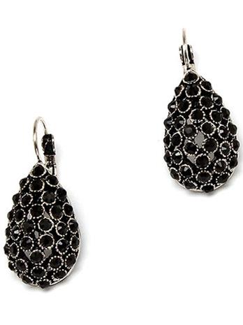 Pink Mascara Teardrop Sparkle Earrings