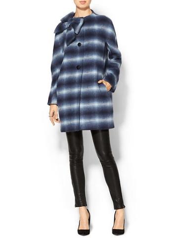 Kate Spade New York Check Dorothy Coat - Blue