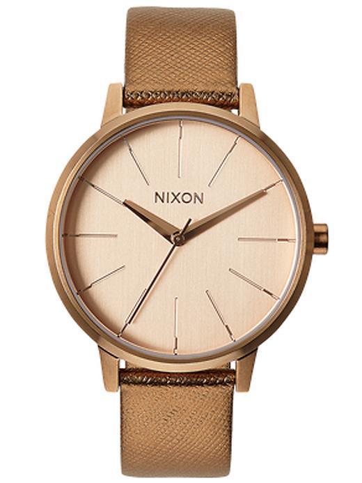Nixon Kensington Leather Watch - Rose Gold Shimmer