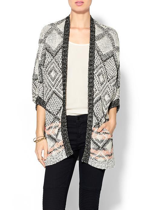 Ella Moss Womens Camino Cardigan Size M/l - Black/coal