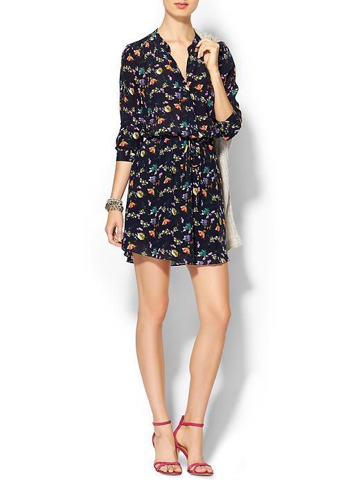 Piperlime Collection Gathered Shirt Dress - Navy Floral
