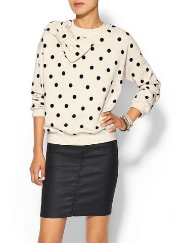 Kate Spade New York Deco Dot Bow Sweatshirt - Oatmeal Melange