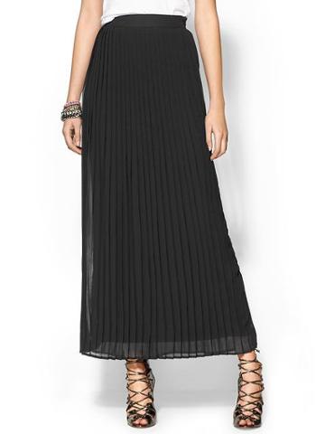 Sabine Pleated Maxi Skirt - Black