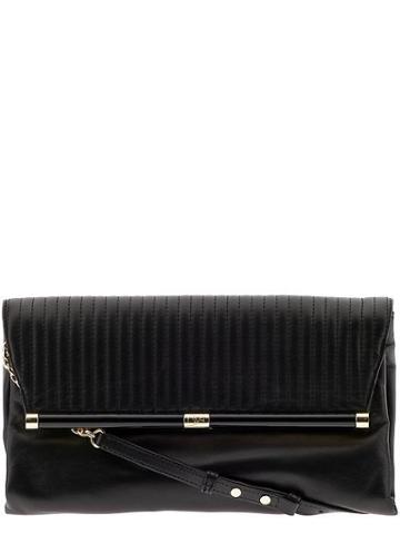 Dvf 440 Large Envelope Clutch Channel Quilted - Black