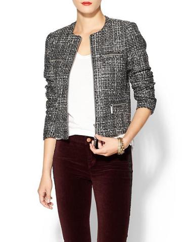 Michael Kors Tweed Zip Jacket - Gunmetal