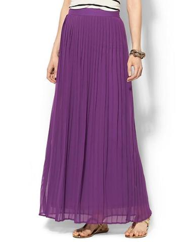 Sabine Pleated Maxi Skirt - Purple