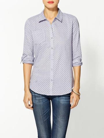 Hive &amp; Honey Easy Button Down Print Shirt