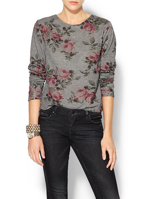 Eight Sixty Rose Print Sweater - Marengo/multi