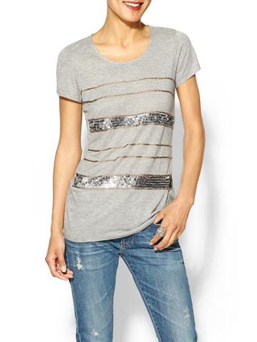 Tinley Road Lizzy Embellished Tee - Gray