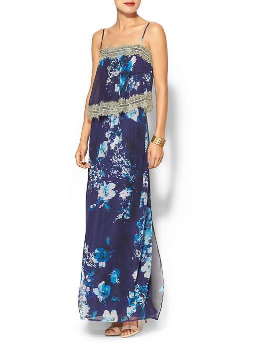 Twelfth Street By Cynthia Vincent Tiered Silk Maxi Dress - Midnight Floral