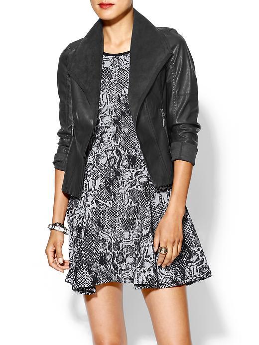 C.luce Vegan Leather Jacket - Black | LookMazing