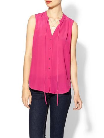 Daniel Rainn Silk Button Down Blouse - Magenta