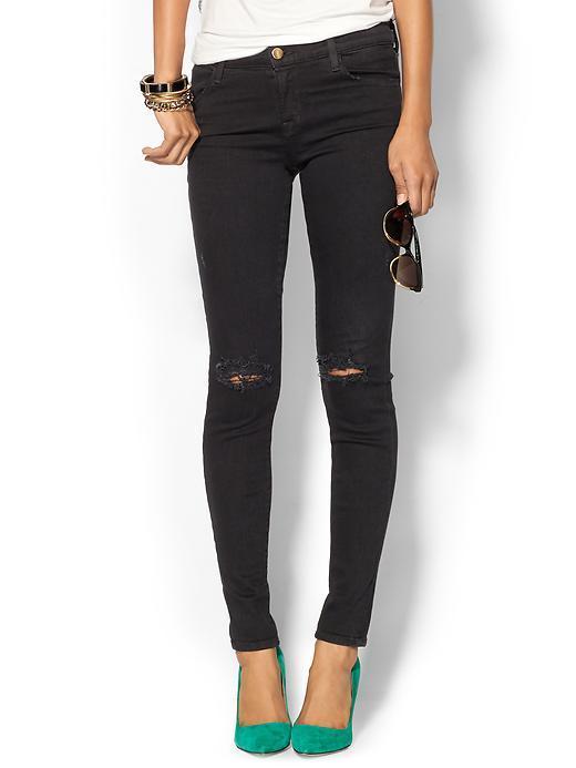 J Brand Mid Rise Super Skinny Denim Jean - Blackout