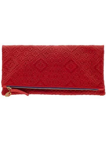 Clare Vivier Foldover Clutch - Red Jigsaw