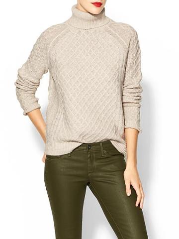 Vince Cable Turtleneck Sweater - Heather Cloud