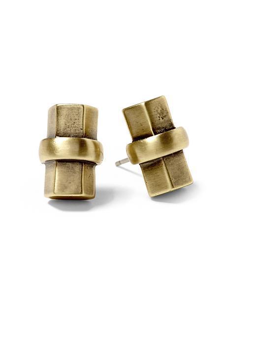 Giles & Brother Hex Tube Earring - Antique Brass