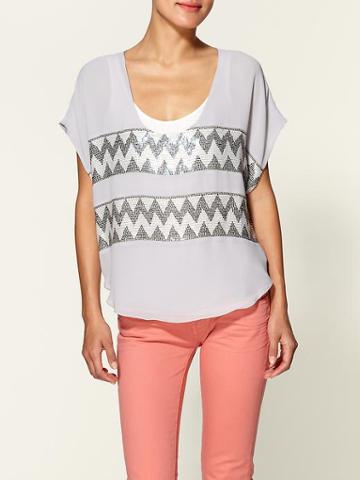 MM Couture Sequin Tribal Blouse