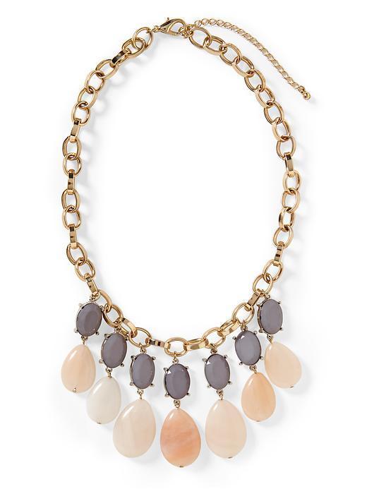 Tinley Road Pink And Grey Beaded Drop Necklace - Pink/grey/gold