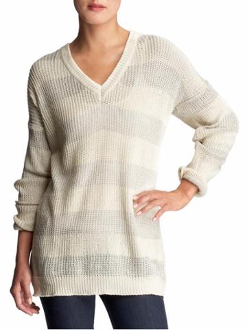 Maddy Striped Vneck Sweater