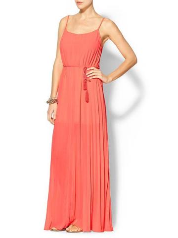 Ark &amp; Co. Pleated Maxi Dress - Coral