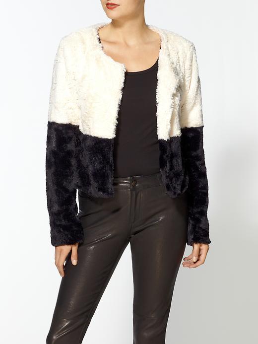 C.luce Color Block Faux Fur Jacket