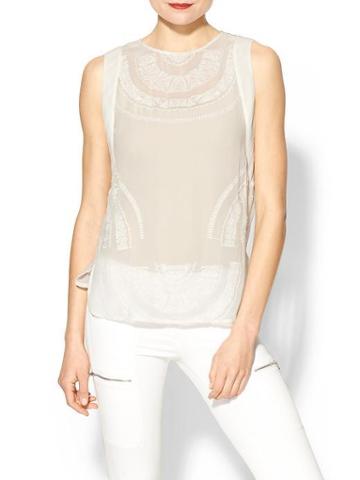 Twelfth Street By Cynthia Vincent Sleeveless Silk Blouse - White
