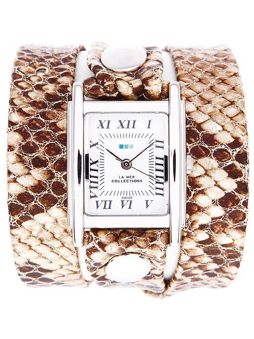 La Mer Collections Cobra Snake Simple Wrap Watch