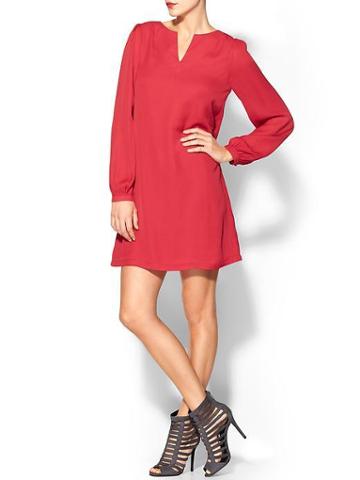 Tinley Road Notch Neck A Line Mini Dress - Red
