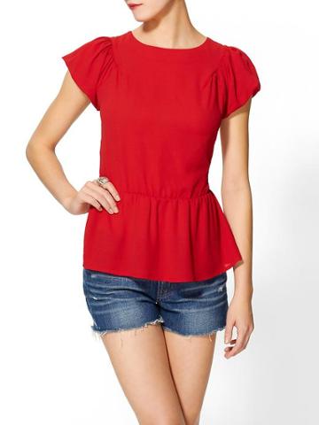 Tinley Road Puff Sleeve Peplum Top