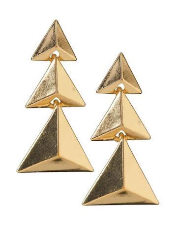 Hive &amp; Honey Three Link Pyramid Earring - Gold