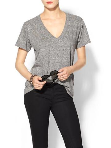 Current/elliott The V Neck Tee - Heather Grey