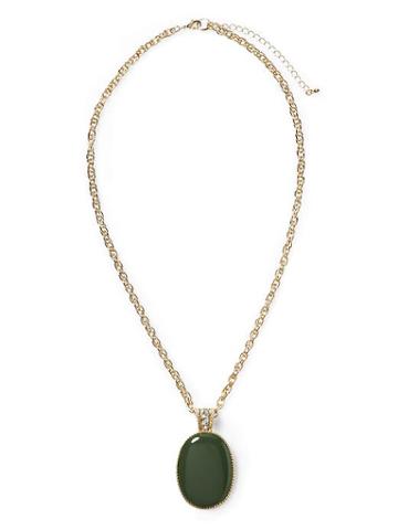 Tinley Road Green Stone Pendant Necklace