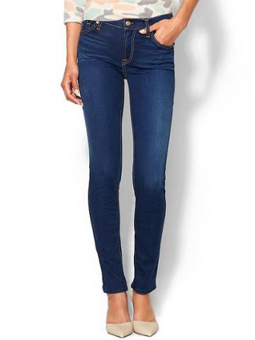 7 For All Mankind Kimmie Slim Cigarette - Bright Blue Sateen