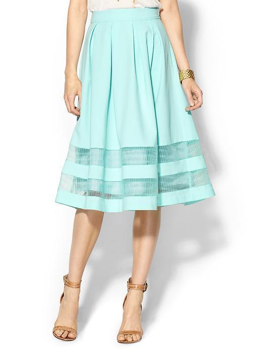 Joa Midi Organza Skirt - Aqua