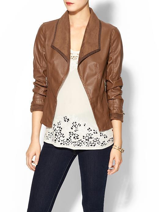 C.luce Vegan Leather Jacket - Brown