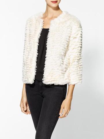 Kensie Cut Faux Fur Jacket