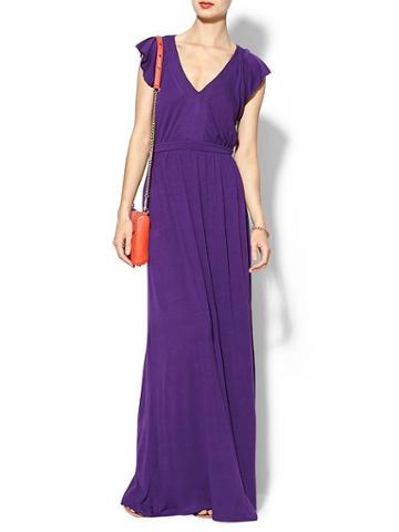 Hive &amp; Honey Flutter Sleeve Knit Maxi - Purple