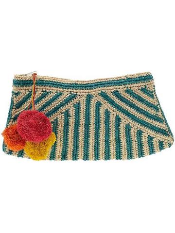 Mar Y Sol Sonia Pom Pom Clutch - Aqua