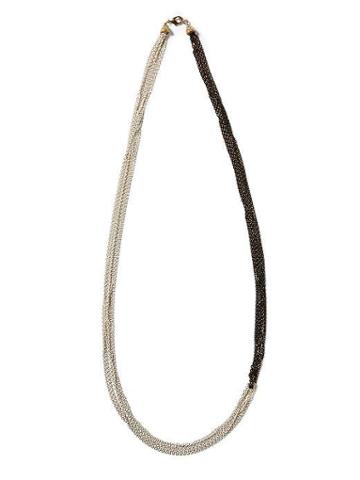 Hive &amp; Honey Two Tone Chain Necklace - Silver/gunmetal