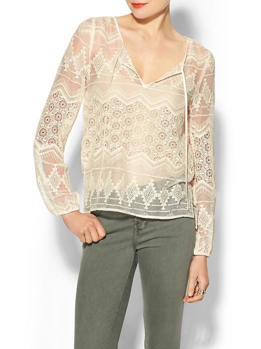 Eight Sixty Embroidered Boho Blouse - White