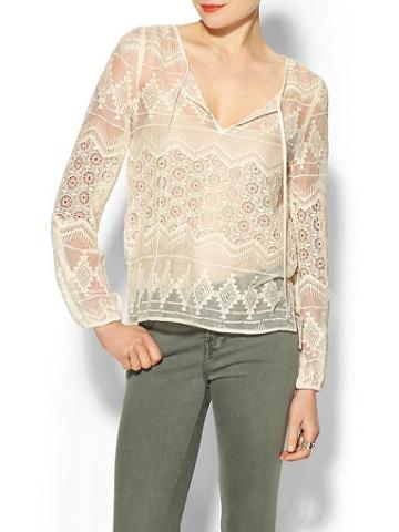 Eight Sixty Embroidered Boho Blouse - White