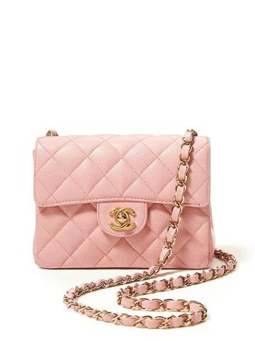 Luxe Vintage Finds Womens Chanel Caviar Half Flap Mini Handbag Size One Size - Pink