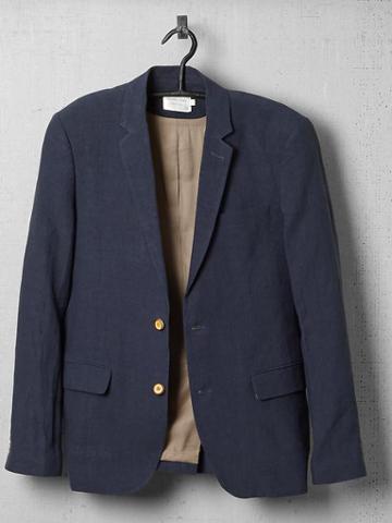 Shades Of Grey By Micah Cohen Blue Linen Suit Blazer