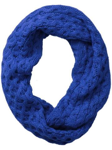 Michael Kors Waffle Knit Infinity Scarf - Blue Jay