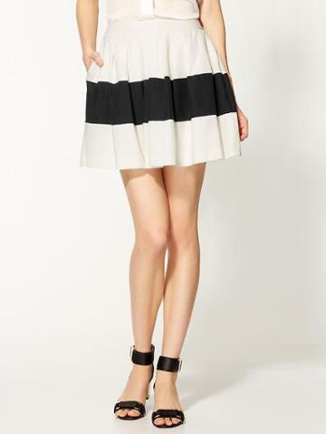 Rachel Zoe Rachel Zoe Mirabelle Pleated Skirt - Ivory/black