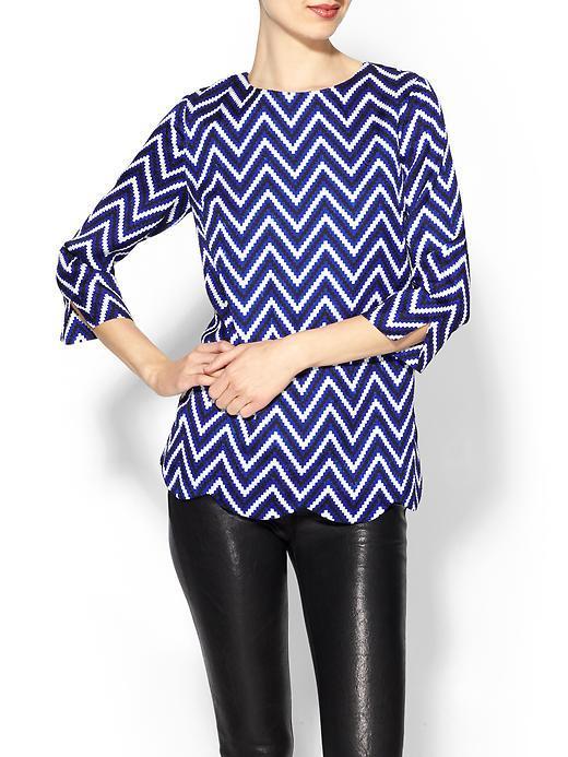 I.madeline Arianna Chevron Blouse - Blue/black/white